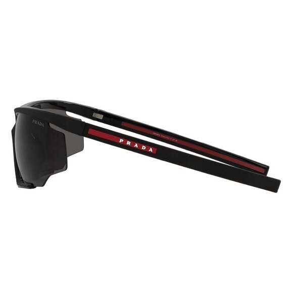 New PRADA LINEA ROSSA Black Semi Rimless Rectangle PS 07YS DG0-06F Sunglasses Wo - Picture 3 of 4